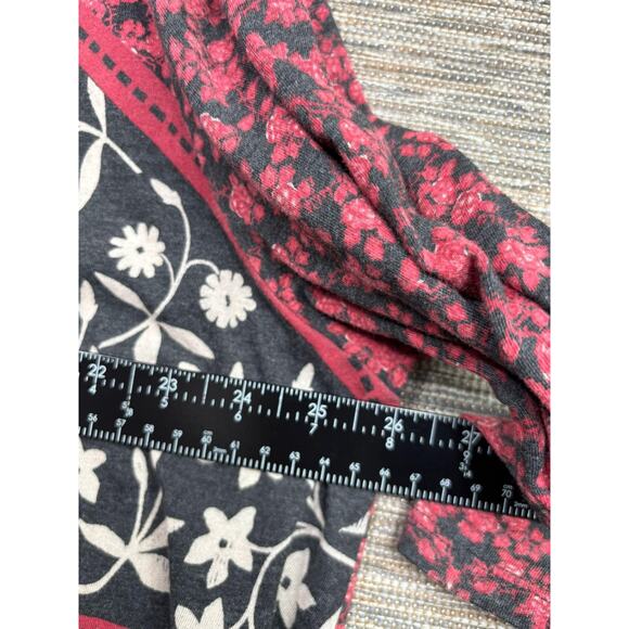 Lucky Brand Blouse Womens Sz 3X Red Black Floral Boho Print 3/4 Sleeve Tunic Top - Picture 6 of 7